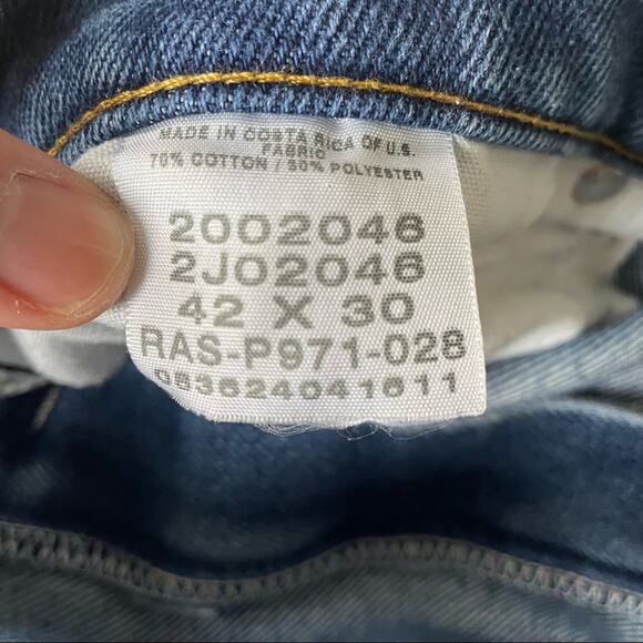 Lee Jeans Vintage 1990s Straight Leg Soft Worn Distressed 42 x 30 EUC - Picture 4 of 12